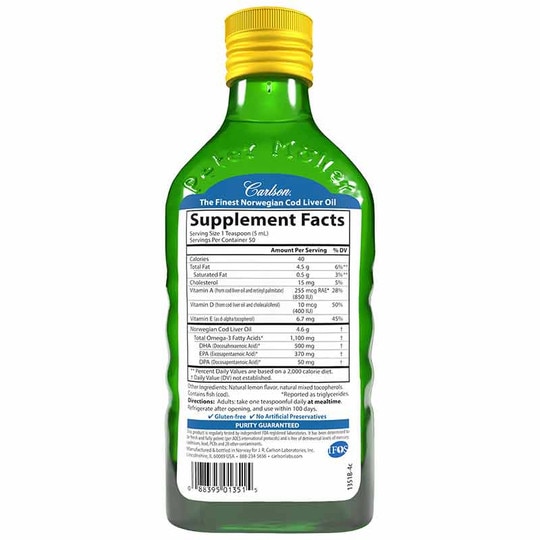 Cod Liver Oil 1100 Mg Omega-3s Liquid, CL
